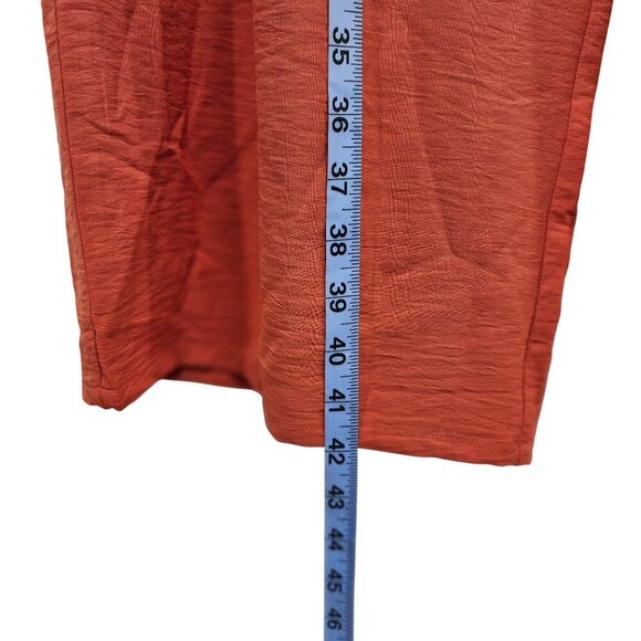 Womens Size 2XL Rust Wide-Leg Pants Crinkle Texture - Picture 7 of 10